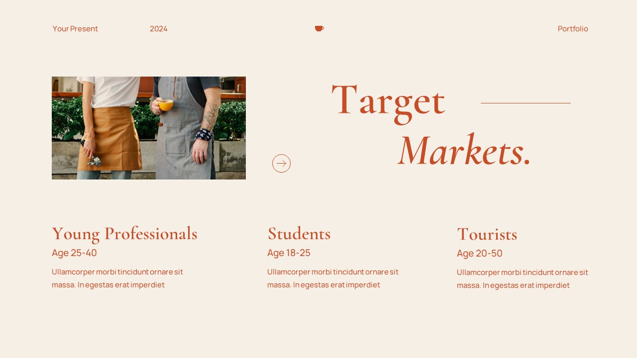 Cream Orange Modern Minimalist Cafe Portfolio Powerpoint Presentation ...