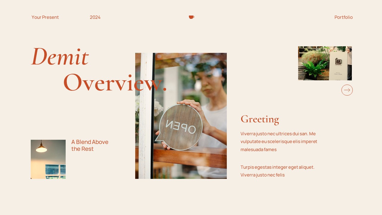 Cream Orange Modern Minimalist Cafe Portfolio Powerpoint Presentation ...
