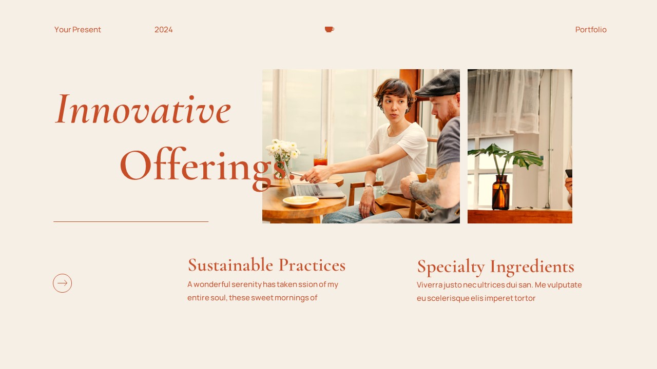 Cream Orange Modern Minimalist Cafe Portfolio Key Note Presentation ...