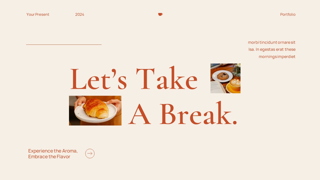Cream Orange Modern Minimalist Cafe Portfolio Key Note Presentation ...