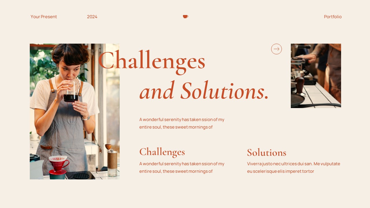 Cream Orange Modern Minimalist Cafe Portfolio Key Note Presentation ...