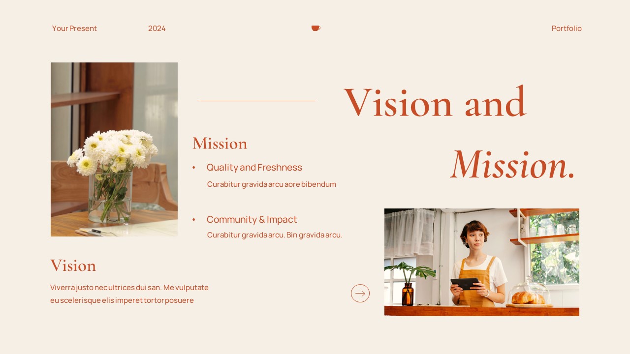 Cream Orange Modern Minimalist Cafe Portfolio Key Note Presentation ...