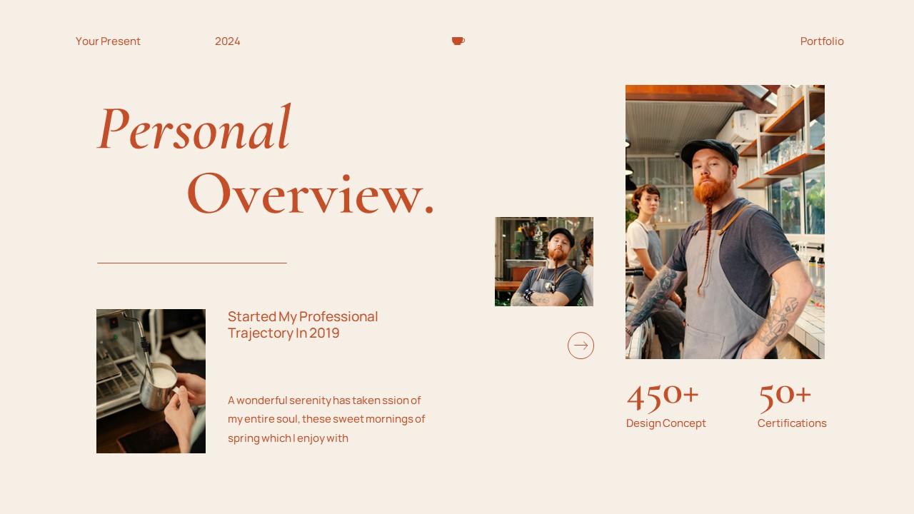 Cream Orange Modern Minimalist Cafe Portfolio Key Note Presentation ...
