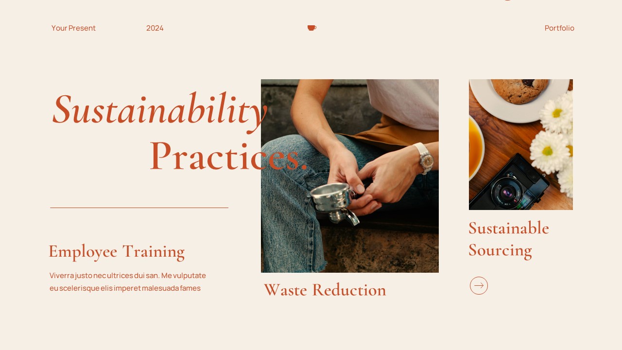Cream Orange Modern Minimalist Cafe Portfolio Google Slide Presentation ...