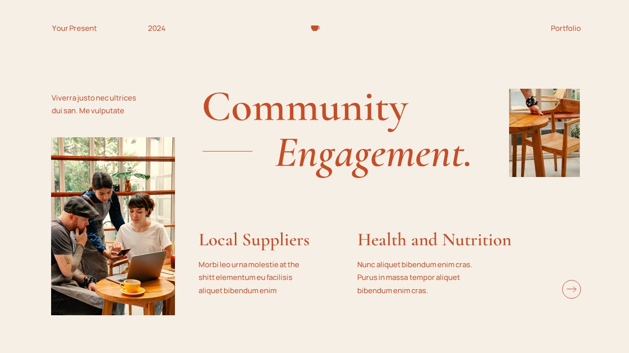 Cream Orange Modern Minimalist Cafe Portfolio Google Slide Presentation ...