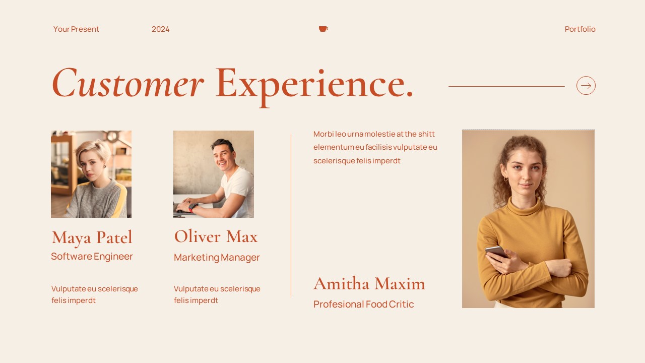 Cream Orange Modern Minimalist Cafe Portfolio Google Slide Presentation ...