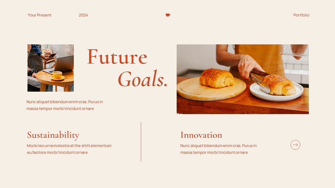 Cream Orange Modern Minimalist Cafe Portfolio Google Slide Presentation ...