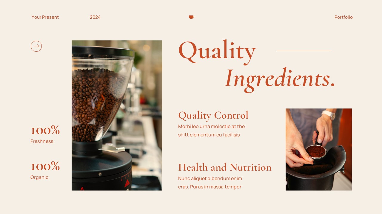 Cream Orange Modern Minimalist Cafe Portfolio Google Slide Presentation ...