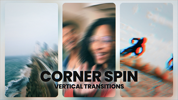 Vertical Corner Spin Transitions Elements template preview