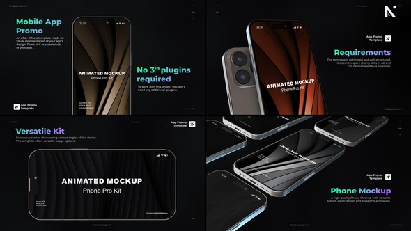 Mobile Phone App Mockup Kit Product Promo template preview