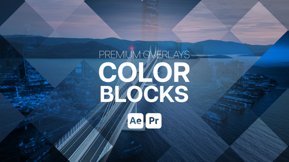 Premium Overlays Color Blocks Premiere Pro template preview