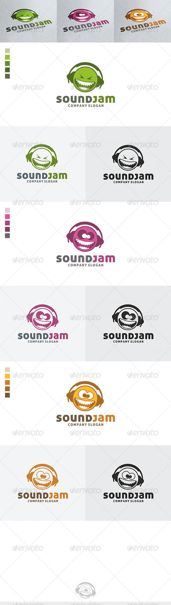 3 Sound Jam Logos - Humans Logo Templates