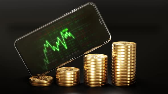 Phone Stock markets up trend on Bitcoin Crypto currency