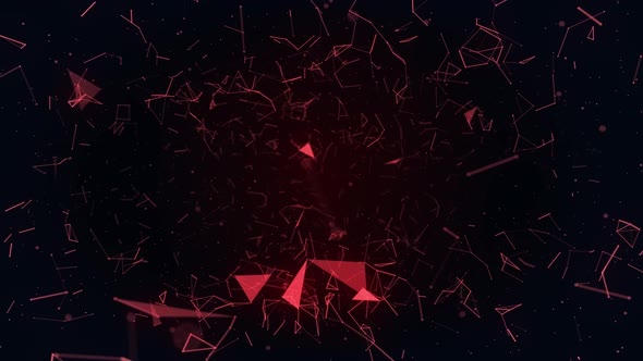 Red Dots And Lines Digital Plexus Abstract Background Seamless Loop alt