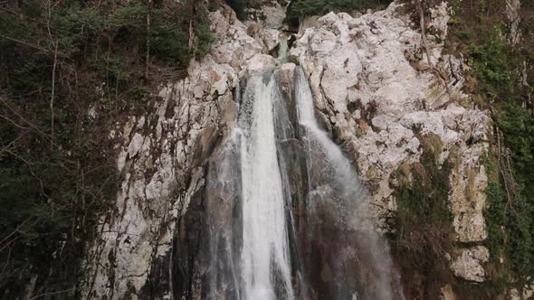 A Beautiful Waterfall on a Rock alt