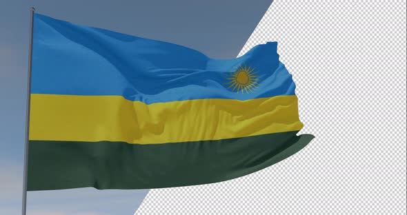 flag Rwanda patriotism national freedom, seamless loop, alpha channel alt