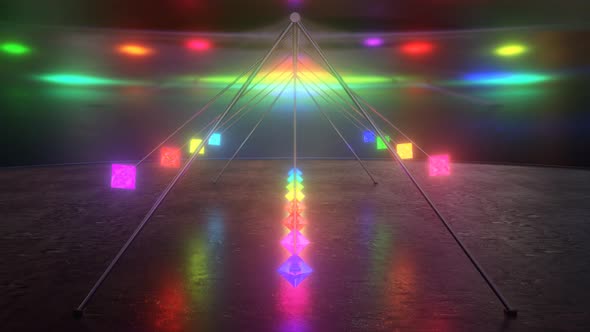 Fast Rainbow Glow Lights Pendulum Waves Moving Spectrum Tunnel Swing - 4K alt