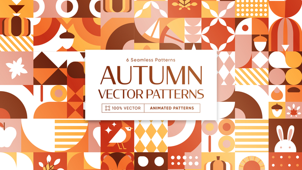 Autumn Fall Animated Background Patterns Elements template preview