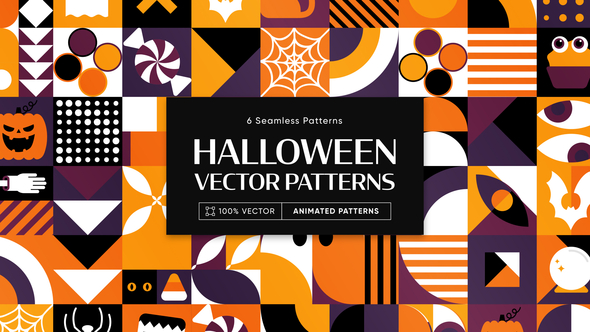 Halloween Animated Background Patterns Elements template preview
