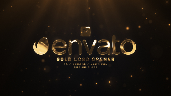 Gold Logo Opener Premiere Pro template preview