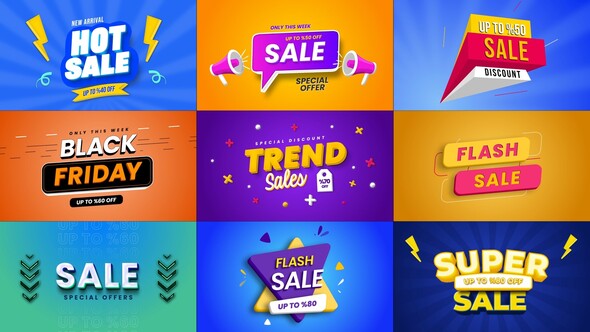 3D Sale Text Effects Titles template preview
