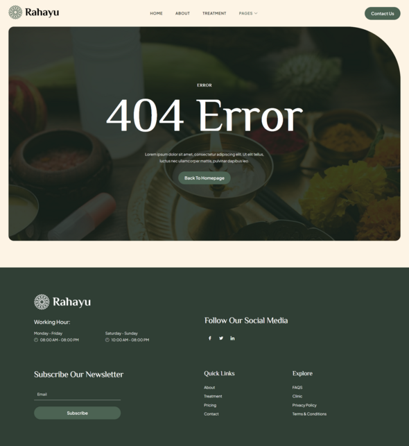 Rahayu - Ayurveda Treatment & Spa Elementor Template Kit
