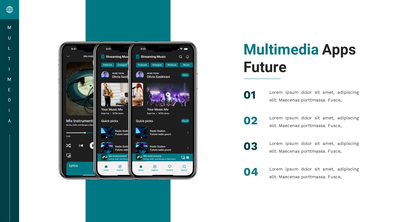 Multimedia Apps - Mobile App Powerpoint Templates, Presentation Templates