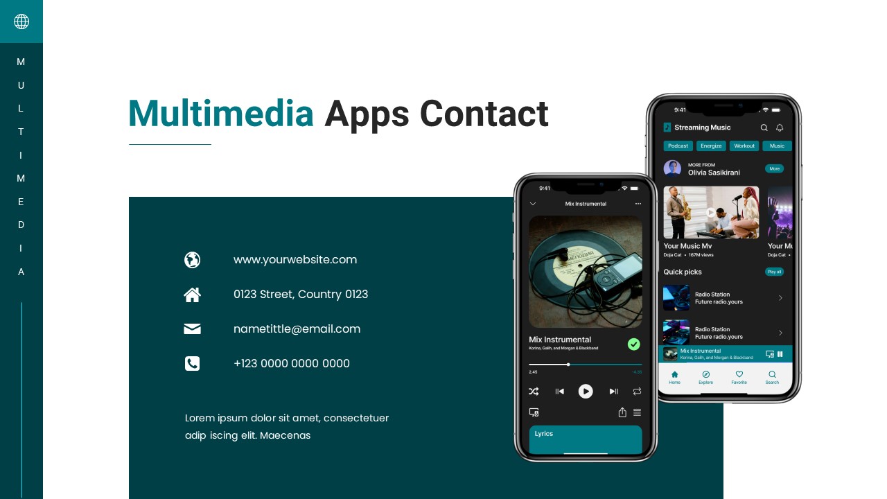 Multimedia Apps - Mobile App Keynote Templates, Presentation Templates