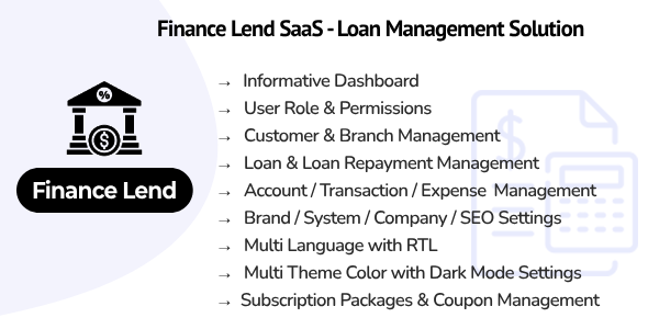 FinanceLend SaaS  Loan Management Solution