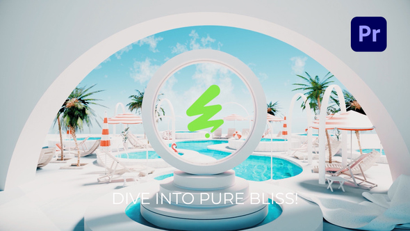 Poolside Paradise Logo Reveal Premiere Pro template preview
