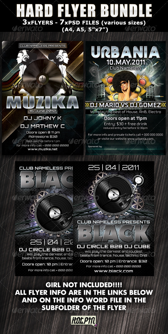 Hard Party-Club Flyer bundle - Clubs & Parties Events