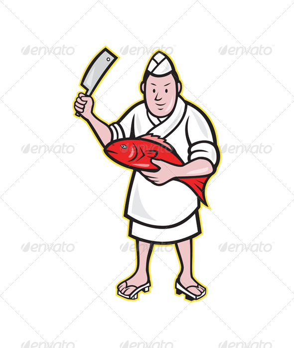 Japanese Fishmonger Butcher - People Characters