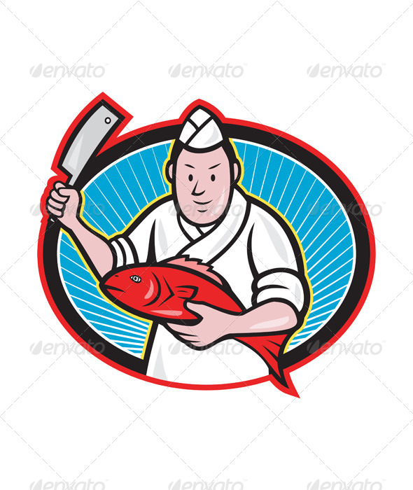Japanese Fishmonger Butcher - People Characters