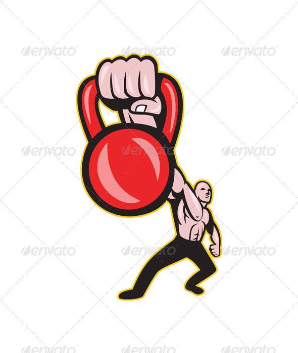 Crossfit Training Lifting Kettlebell Front - People Characters