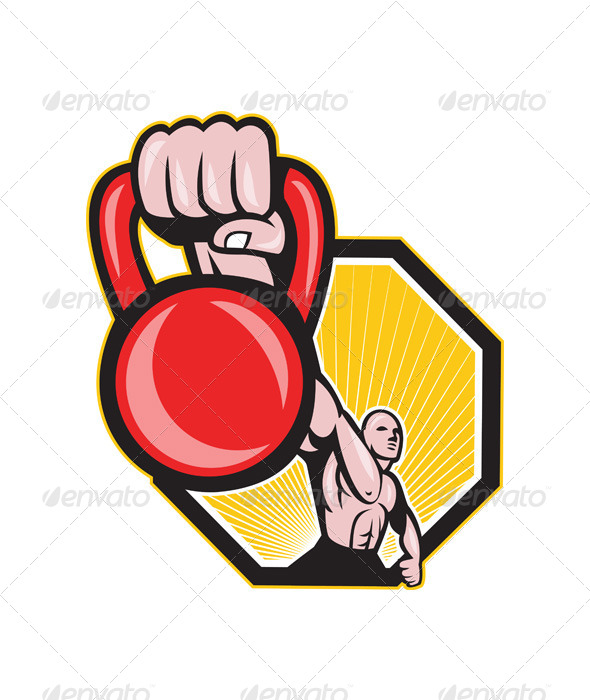 Crossfit Training Lifting Kettlebell Front - People Characters