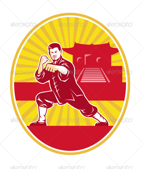 Shaolin Kung Fu Martial Arts Master Retro - People Characters