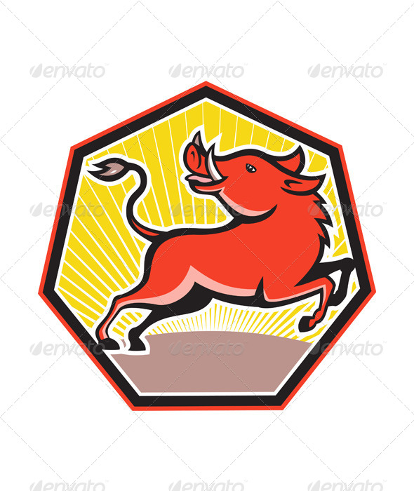 Wild Pig Razorback Hog - Animals Characters
