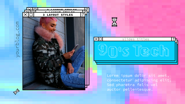 90sTechSlidesTitles Premiere Pro template preview