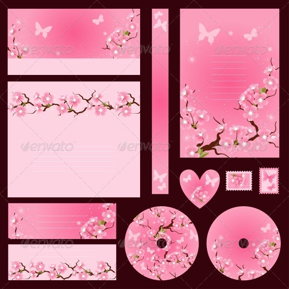 Set of Wedding Invitations - Decorative Symbols Decorative