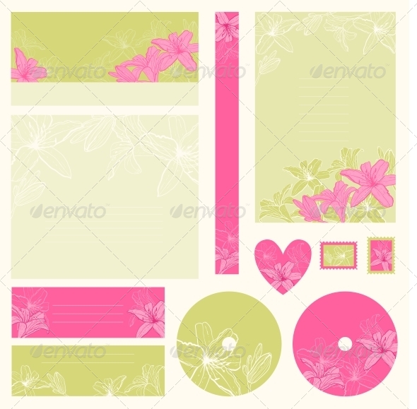 Set of Wedding Invitations - Decorative Symbols Decorative