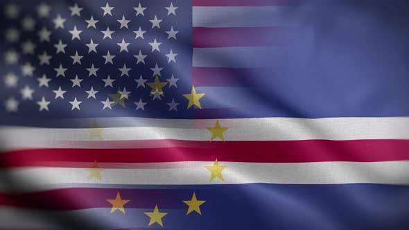 USA Cape Verde Flag Loop Background 4K
