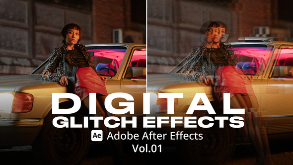 Digital Glitch Effects 01 Ae Elements template preview