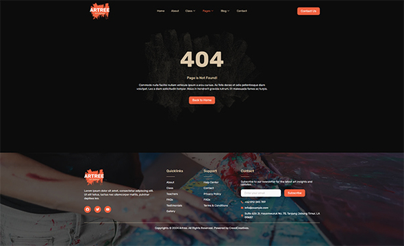 Artree - Art School Elementor Template Kit