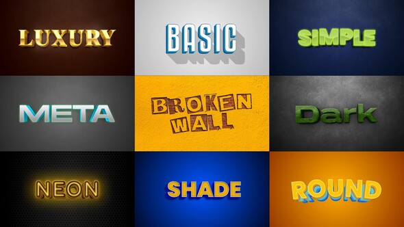 Text Effects 3D Titles template preview