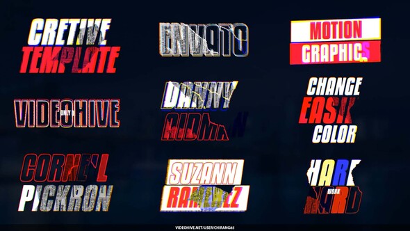 Minimal Modern Glitch Titles template preview