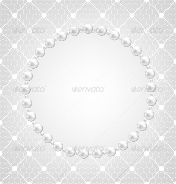Pearl Frame and Lace Background - Backgrounds Decorative