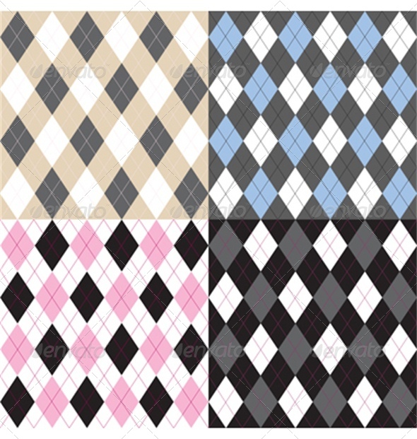 Argyle Pattern Set - Backgrounds Decorative