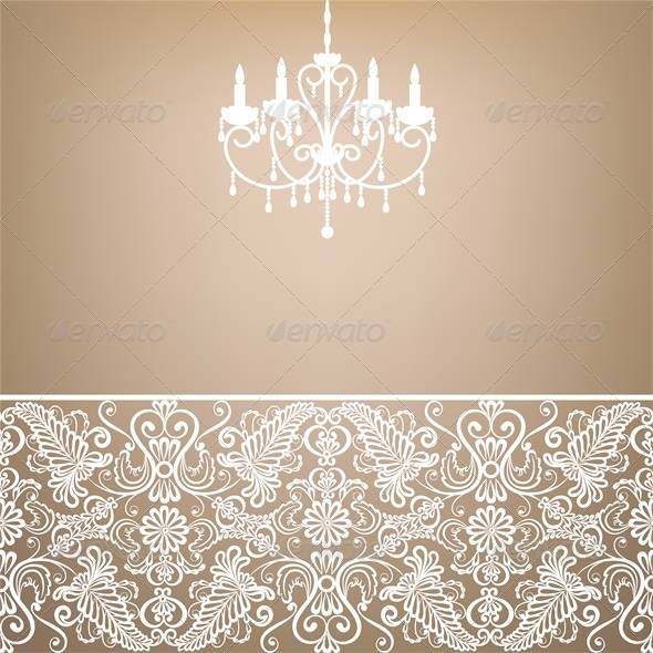Chandelier in Vintage Room - Miscellaneous Vectors