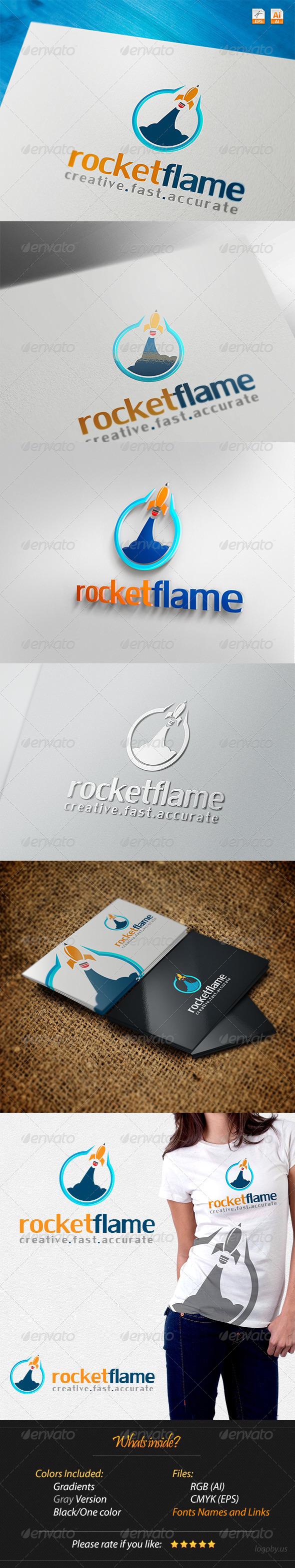Rocket Flame Creative Fast Accurate Logo - Objects Logo Templates