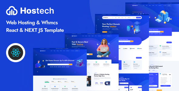 Hostech - Web Hosting Services React & NEXT JS Template